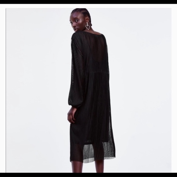 NWOT | ZARA PLEATED MIDI DRESS | SIZE: L - Picture 4 of 5